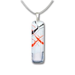 Rectangular glass pendant white CAROLINA P0606