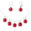 WAGA - Red set of glass jewelry DOTS necklace + earrings SOU0904