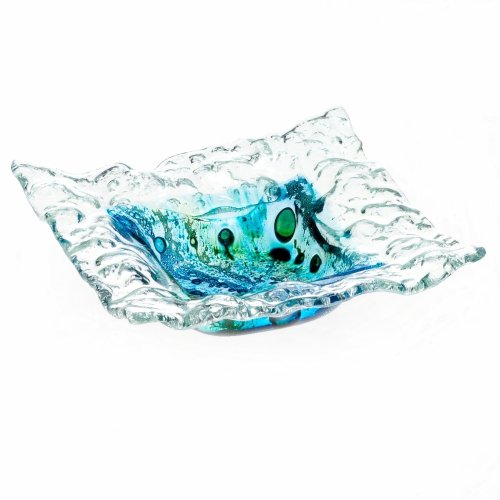 Glass bowl MADEIRA with lace – square