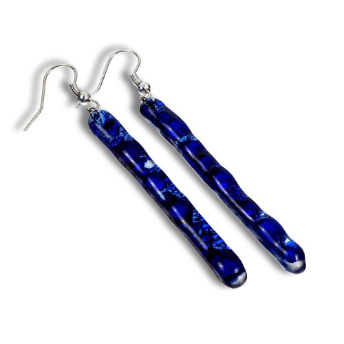 Dark blue glass earrings PARIS N0302