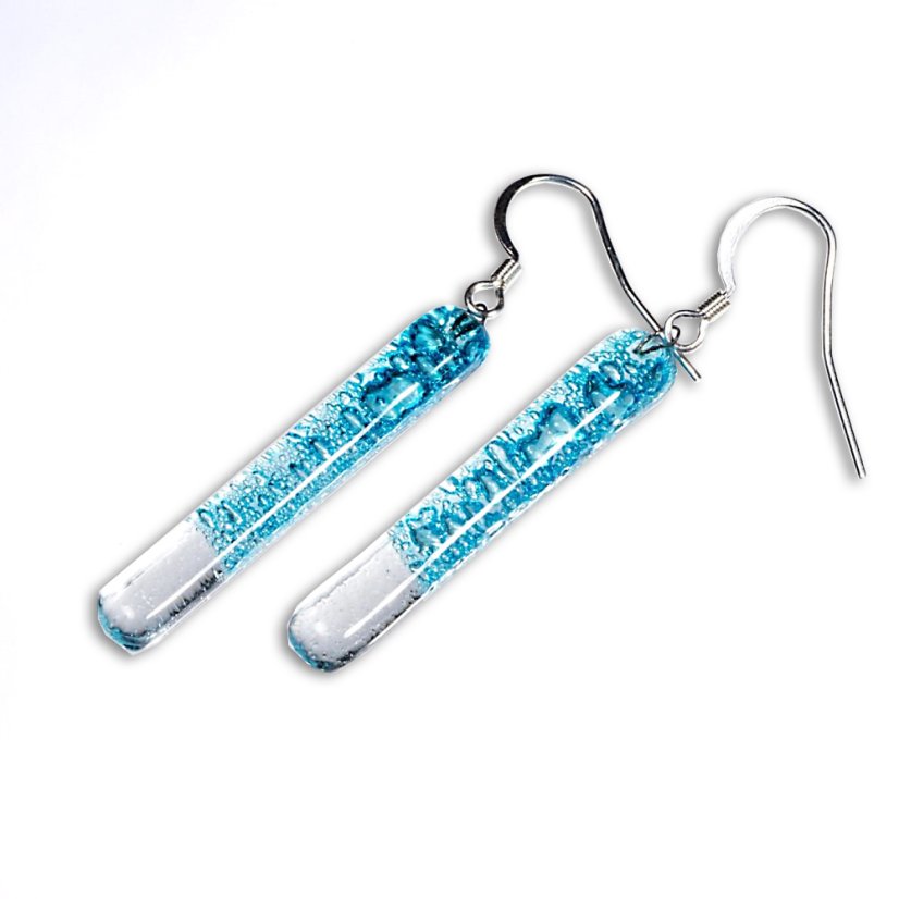 Szklane kolczyki turkusowe BLANKYT N0108