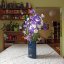 Skleněná váza CELEBRA modrá nízká 02