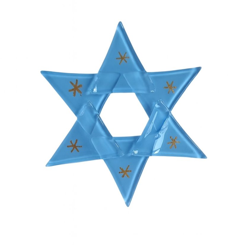 Christmas glass star blue