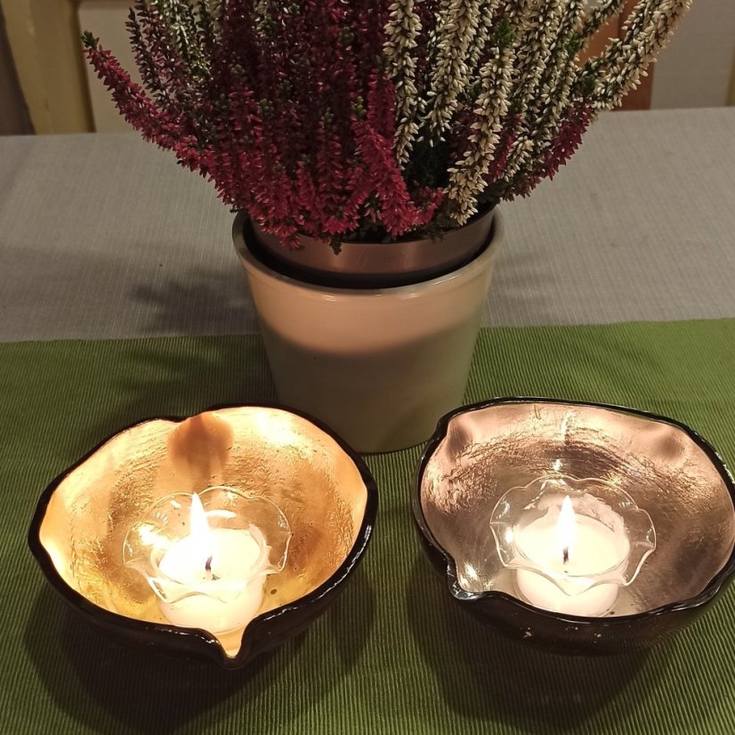Luxury glass candlestick - silver