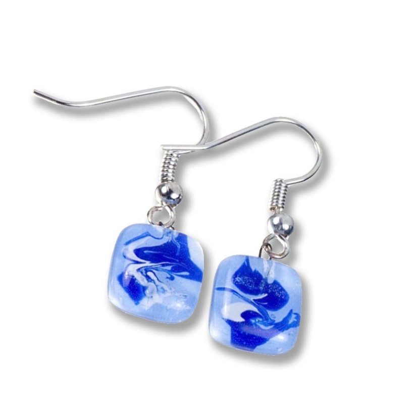 Blue glass earrings ANNA N1007