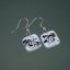 White glass earrings LINDA N0708