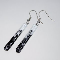Black and white glass earrings LENORE N1709