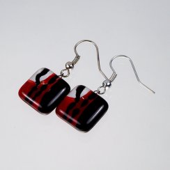 Red glass earrings SARAH N0909