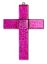 Deep pink glass wall cross - with a spiral