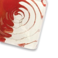 Square red glass pendant SARAH with spiral P0907
