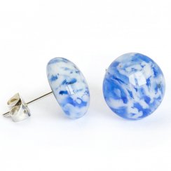 Glass earrings blue marbled PUZETY N1832