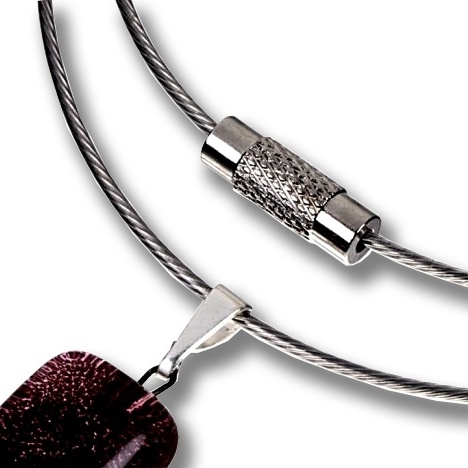 Skleněný přívěsek obdélníkový růžový HELENE P1105