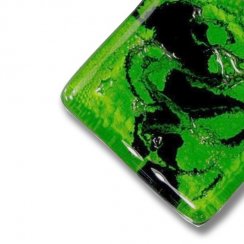 Kosoštvorcový sklenený prívesok zelený DAISY P1406