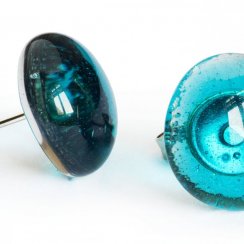 Turquoise glass earrings PUZETY N1825