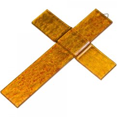 Amber glass wall cross