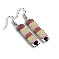Clear glass earrings DOTS N004