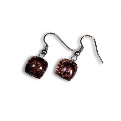 Brown glass earrings TERRA SLEV_N_012