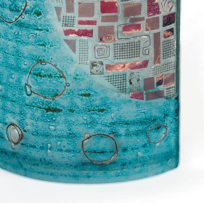 Turquoise glass vase LUNA