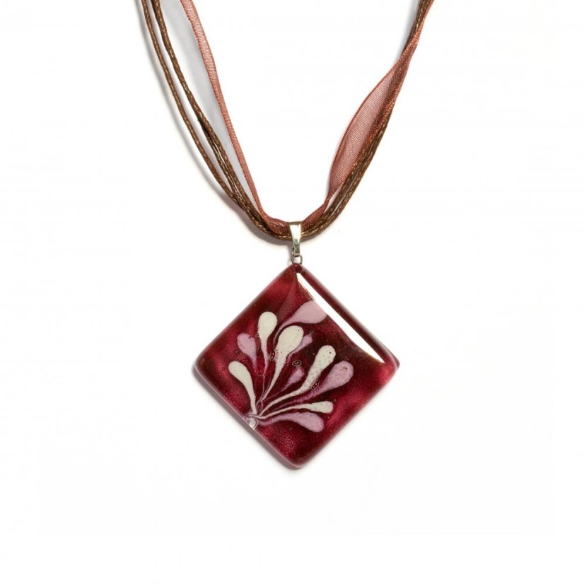 Glass pendant burgundy rhombus CHIARA P1205