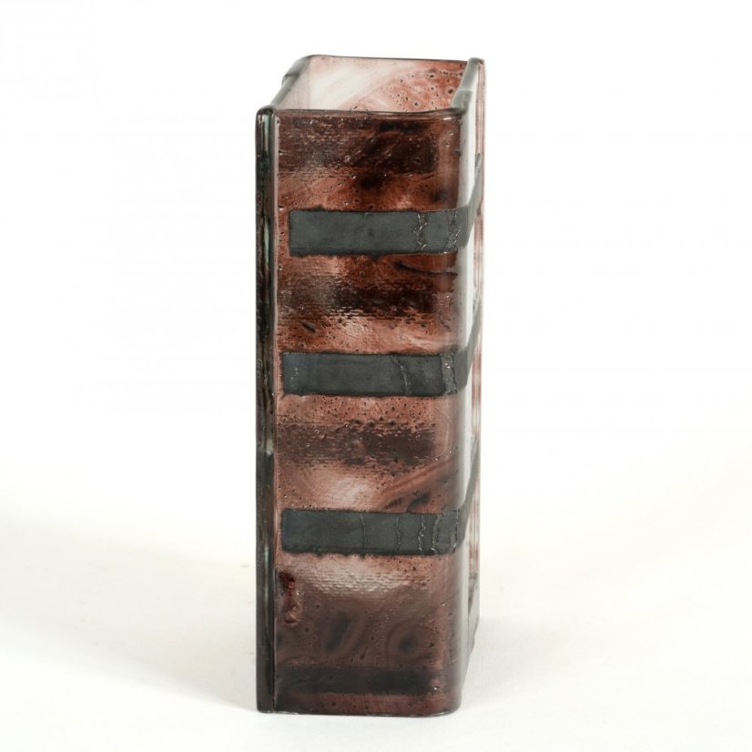 Small earthy brown Glass vase LAVA