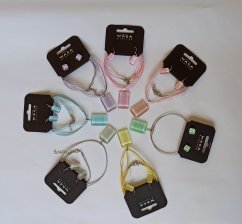 Glass jewelry set in soft pastel colors