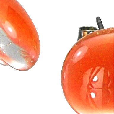 Szklane kolczyki pomarańczowe PUZETY N1815