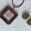 Glass jewelry set black OWL - 0801