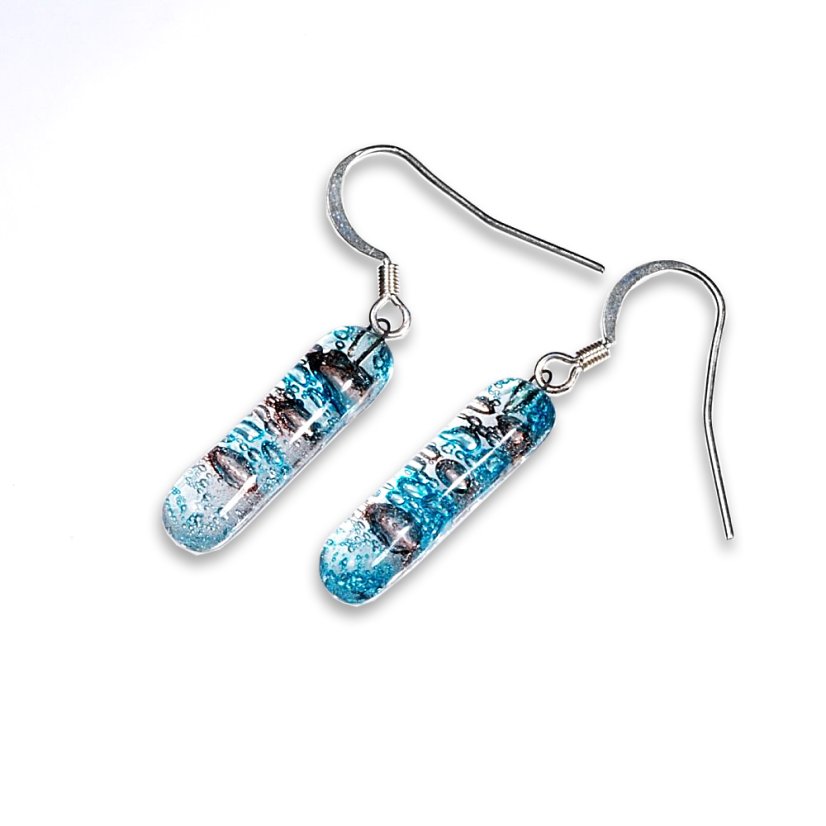 Glass earrings turquoise-brown MEMPHIS N0401