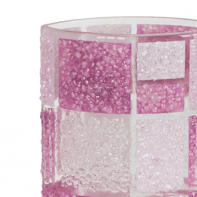 Pink glass vase CORAL KARO