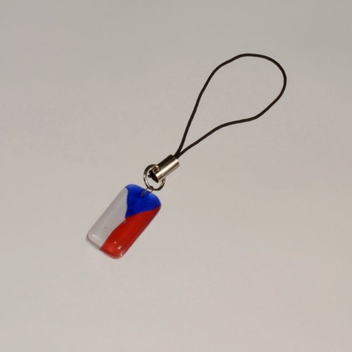Glass pendant for mobile phone CZECH FLAG