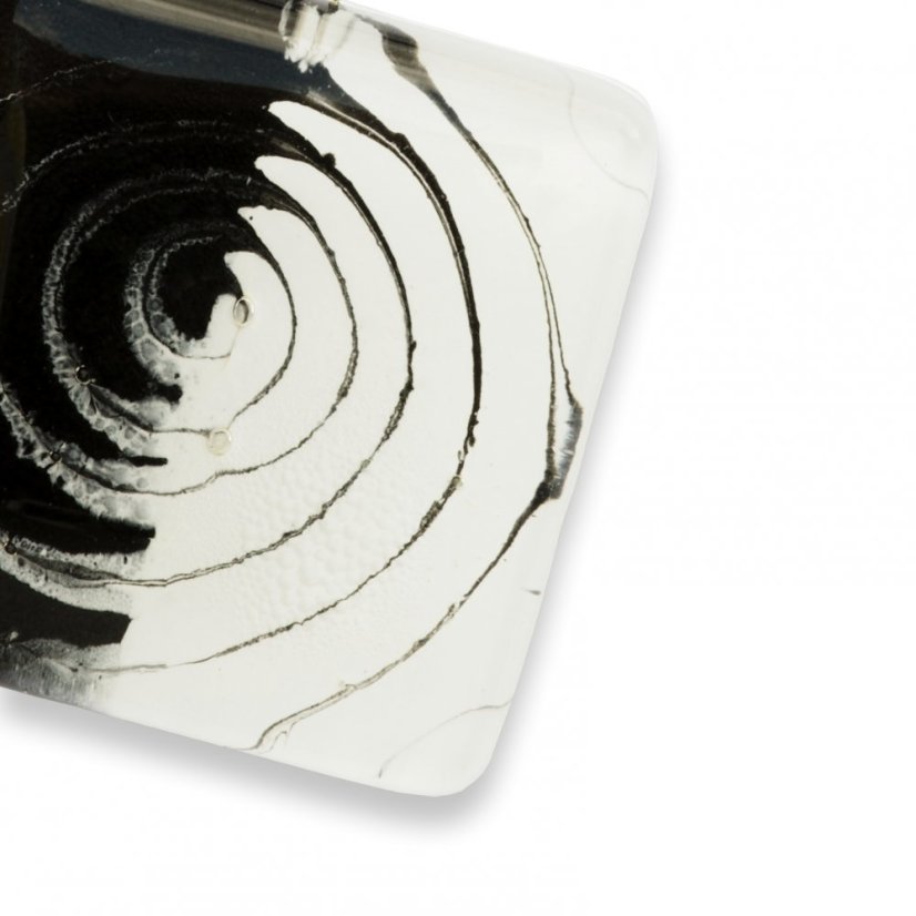 Glass pendant square black and white LENORE P1707