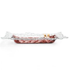 Glass bowl TERRA brown with lace – rectangle
