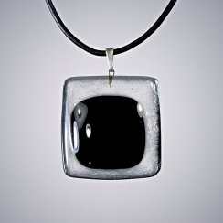 Glass pendant square black KIM P0805