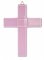 Glass christening cross pale pink