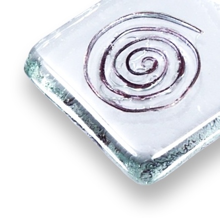 Square glass pendant made of clear glass P0502