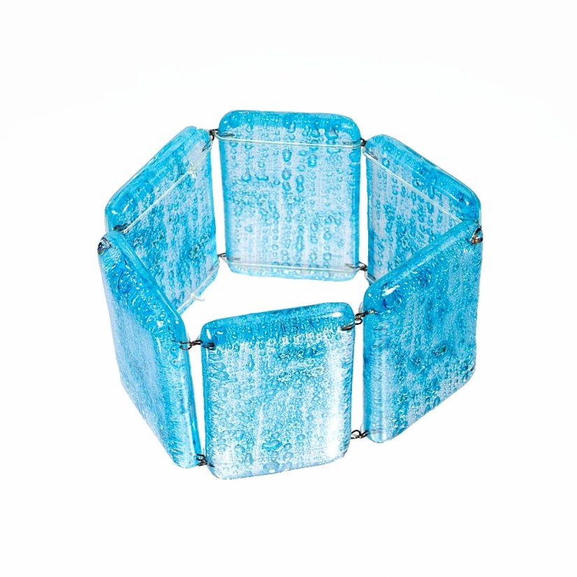 Skleněný tyrkysový náramek BLANKYT 01051