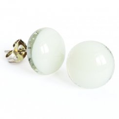 White glass earrings PUZETY N1814