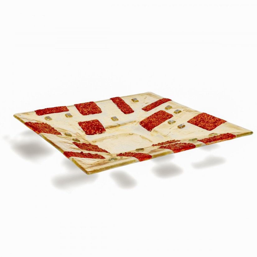 Skleněná mísa MORN CITY červenožlutá