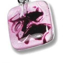 Pink glass earrings HELENE N1110