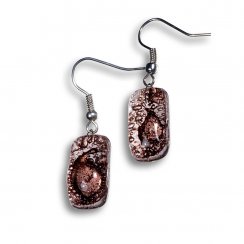 Brown glass earrings TERRA N0203