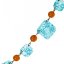 WAGA - Set glass jewelry turquoise necklace + earrings SOU0109