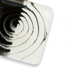 Glass pendant square black and white LENORE P1707