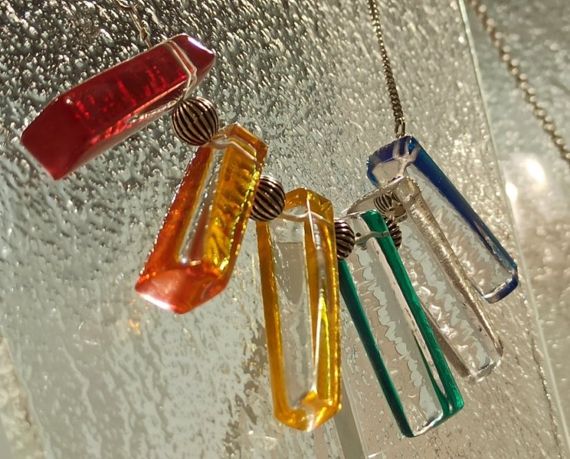 Glass necklace RAINBOW NH2602