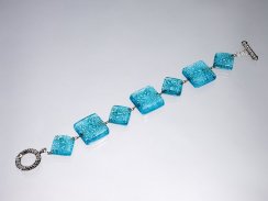Glass turquoise bracelet BLANKYT 0102