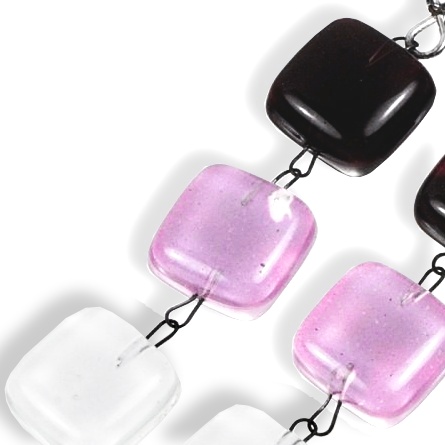 Pink glass earrings HELENE N1113