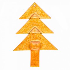 Szklane drzewko ornament w kolorze bursztynu - gwiazdy