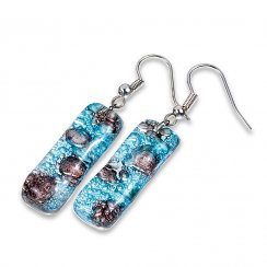 Glass earrings turquoise-brown MEMPHIS N0409