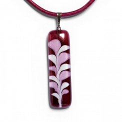 Rectangular glass pendant in burgundy CHIARA P1203