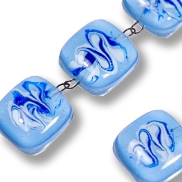 Blue glass earrings ANNA  N1004