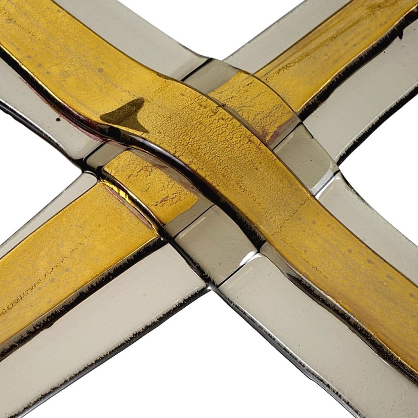 Gold layered glass wall cross